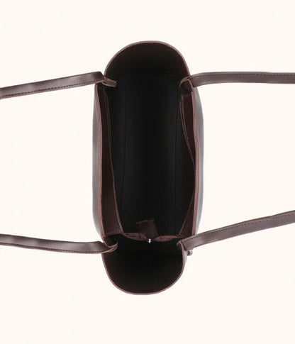 PYRAMID BROWN - LEATHER TOTE BAG