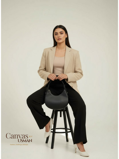 HALF-MOON - BLACK HANDBAG